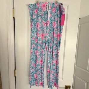 Lilly Pulitzer XL NWT Pajama Pants in Bondi Blue My Little Peony